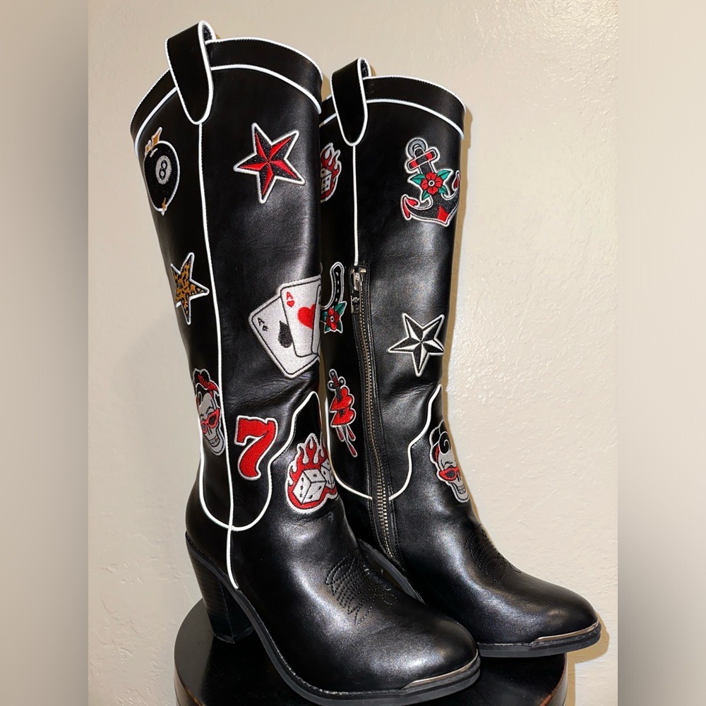 Dolls Kill “Life’s A Gamble” Cowboy Boots